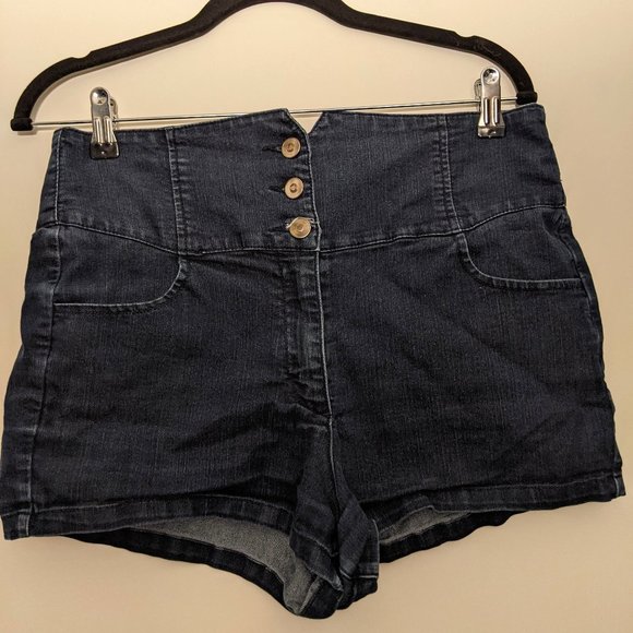 High Waisted Jean Shorts - Picture 1 of 2